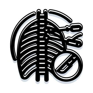 Rib cage spine surgery concept icon Stock Illustration
