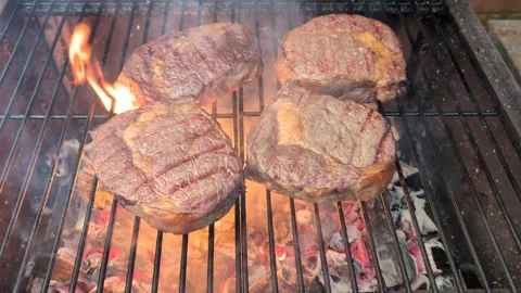 Rib-eye barbecue 3 Stock Footage 328305231