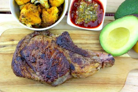 Rib eye steak on the bone Stock Photos