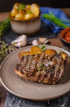 Rib eye steak Stock Photos