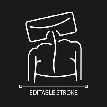 Rib hump white linear icon for dark theme イラスト素材