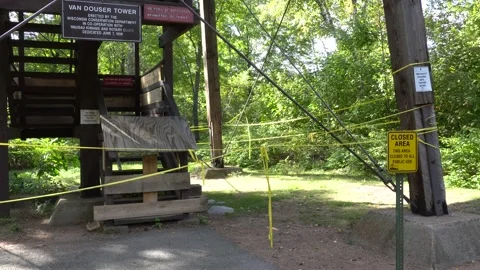 Rib Mountain Closed Off Van Douser Tower Vídeos de archivo 139792956