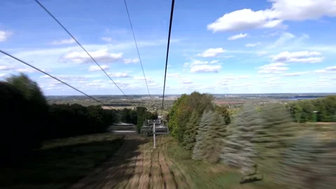 Rib Mountain Fall Ride Ski Lift Time Lapse Vídeos de archivo 139793088