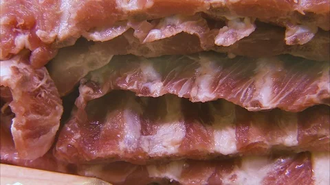 Rib portion of meat Stock-Footage 87729574
