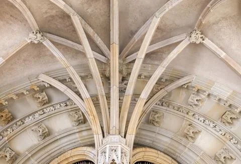 Rib vault in gothic style Stock Photos