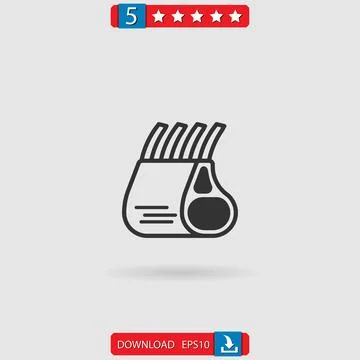 Rib vector icon Stock Illustration