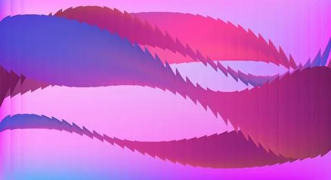 A ribbed abstract background with a wave pattern in blue and pink. Stock Illustration