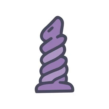 Ribbed dildo color vector doodle simple icon Stock Illustration