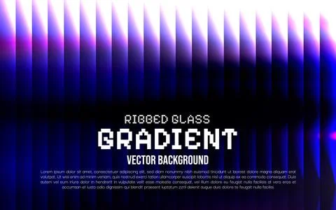 Ribbed glass gradient vector background with purple and blue colors Stock Illustration