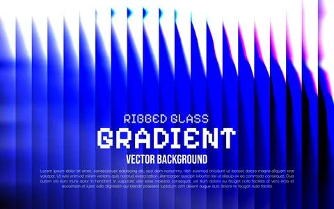 Ribbed glass gradient vector background with blue and purple hues Illustrazione stock