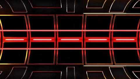 Ribbed Metallic Capsule Interior Shifting from Gold to Red Neon Stock Footage 346780794