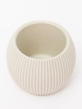 Ribbed planter pot pair brown Stock Photos