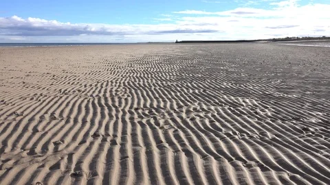 Ribbed Sand on Beach at Lowtide 4K Stock Footage 81143635
