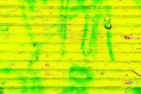Ribbed surface with peeling paint as a background, changed color scheme. Stock Illustration