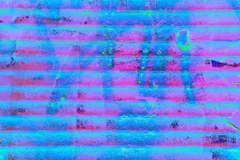 Ribbed surface with peeling paint as a background, changed color scheme. Stock Illustration