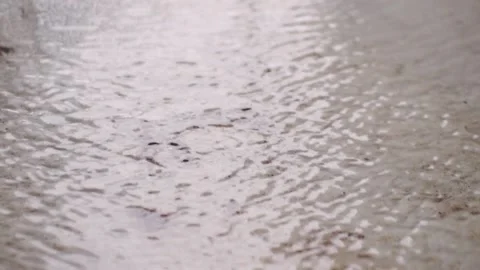 Ribbed water surface in the wind. reflection in a puddle Stock Footage 98526883