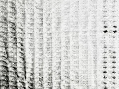 Ribbed white fabric texture macro closeup with eyelet patterns in monochrome  Stock Photos