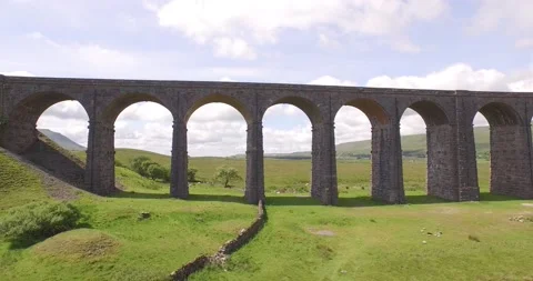 Ribble Head Viaduct Low Stock Footage 135750065