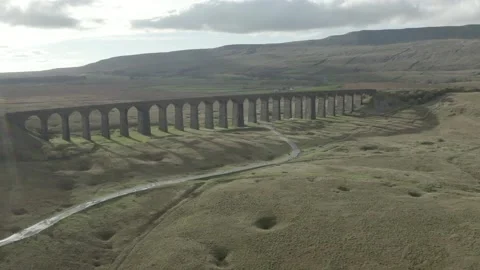 Ribblehead Fly Over, Drone Footage Stock Footage