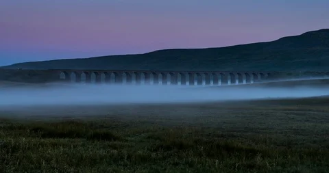 Ribblehead fog Stock Footage 111969280
