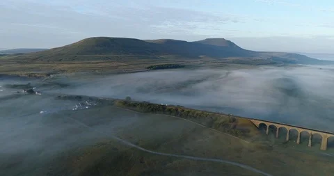 Ribblehead fog reverse Stock Footage 95175041