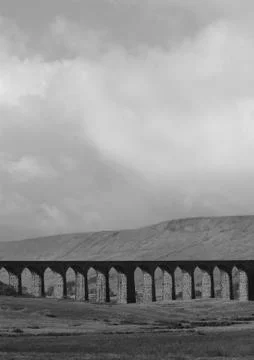 Ribblehead viaduct bw Stock Photos