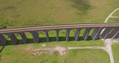 Ribblehead Viaduct. View Down Stock Footage 135749381