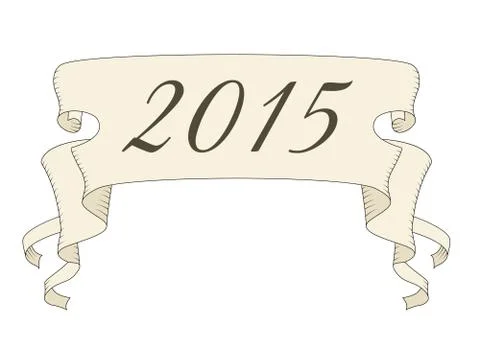 Ribbon with 2015 year Stock Illustration