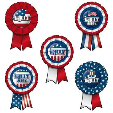 Ribbon 4th of July Stock Illustration