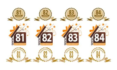 Ribbon Anniversary Template Set Stock-Illustration