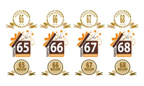 Ribbon Anniversary Template Set Stock-Illustration