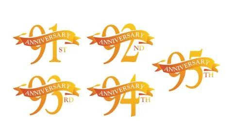 Ribbon Anniversary Template Set Stock-Illustration