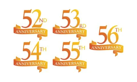 Ribbon Anniversary Template Set Stock-Illustration