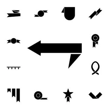 Ribbon, arrow flat vector icon in ribbons pack Stock Illustration