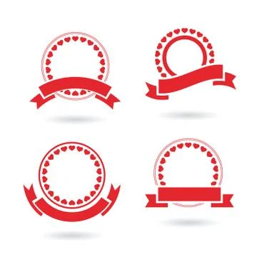 Ribbon badge set Stock Illustration