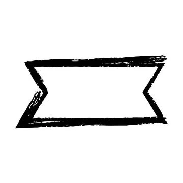 Ribbon banner, abstract rectangle label frame border in  grunge texture sha.. イラスト素材