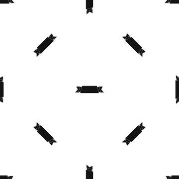Ribbon banner pattern seamless black Stock Illustration
