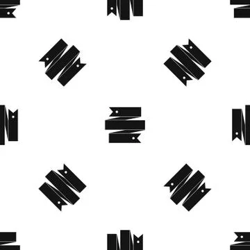 Ribbon banner pattern seamless black Stock Illustration