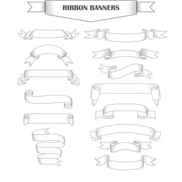 Ribbon banner set Ilustración de archivo