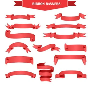 Ribbon banner set イラスト素材