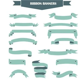 Ribbon banner set イラスト素材