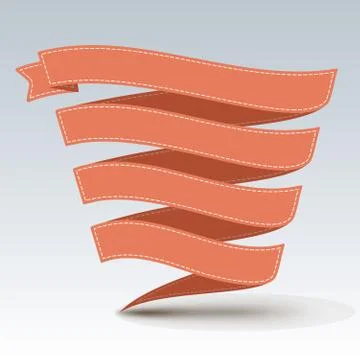 Ribbon banner with shadow Stock Illustration