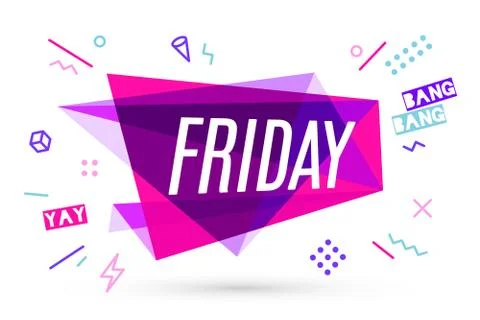 Ribbon banner with text Friday Stock Illustration
