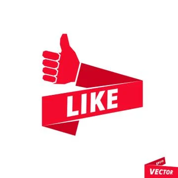 Like - ribbon banner, vector template Stock Illustration