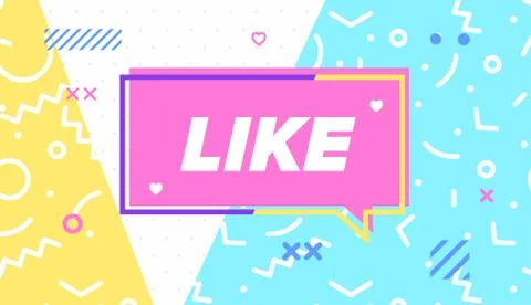 Like - ribbon banner, vector template for web, print, presentation Stock Illustration