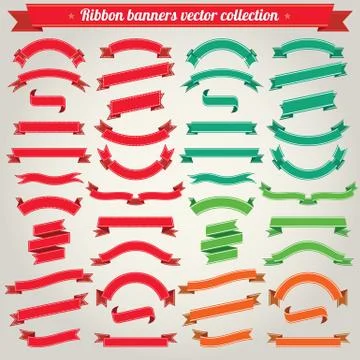 Ribbon banners vector collection 库存插图