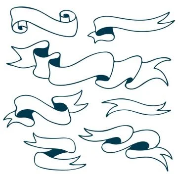 Ribbon banners vector set Stock Illustration