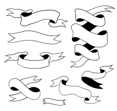 Ribbon banners vector set Stock Illustration