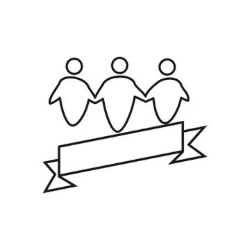Ribbon blank Commitment Teamwork Together Outline Logo vector Illustrazione stock