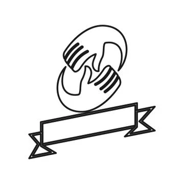 Ribbon blank hand Commitment Teamwork Together Outline Logo 스톡 일러스트